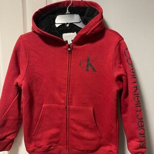Calvin Klein Kids Red Zip-Up Hoodie